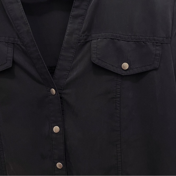 Button Down Mid-Sleeve Dress with Waist Ties - Picture 4 of 4